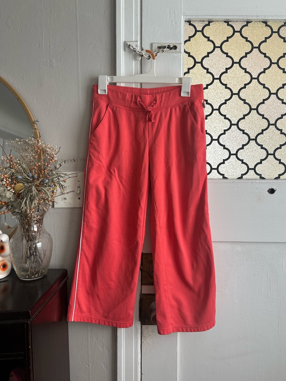 New York & Company Salmon / Coral Wide-Leg Capri Pants